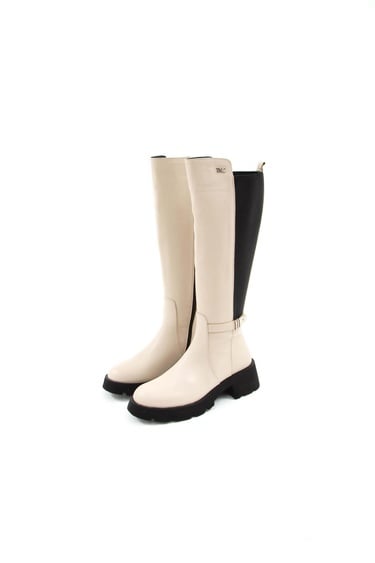  Tamer Tanca Kadın Hakiki Deri Bej Casual Çizme