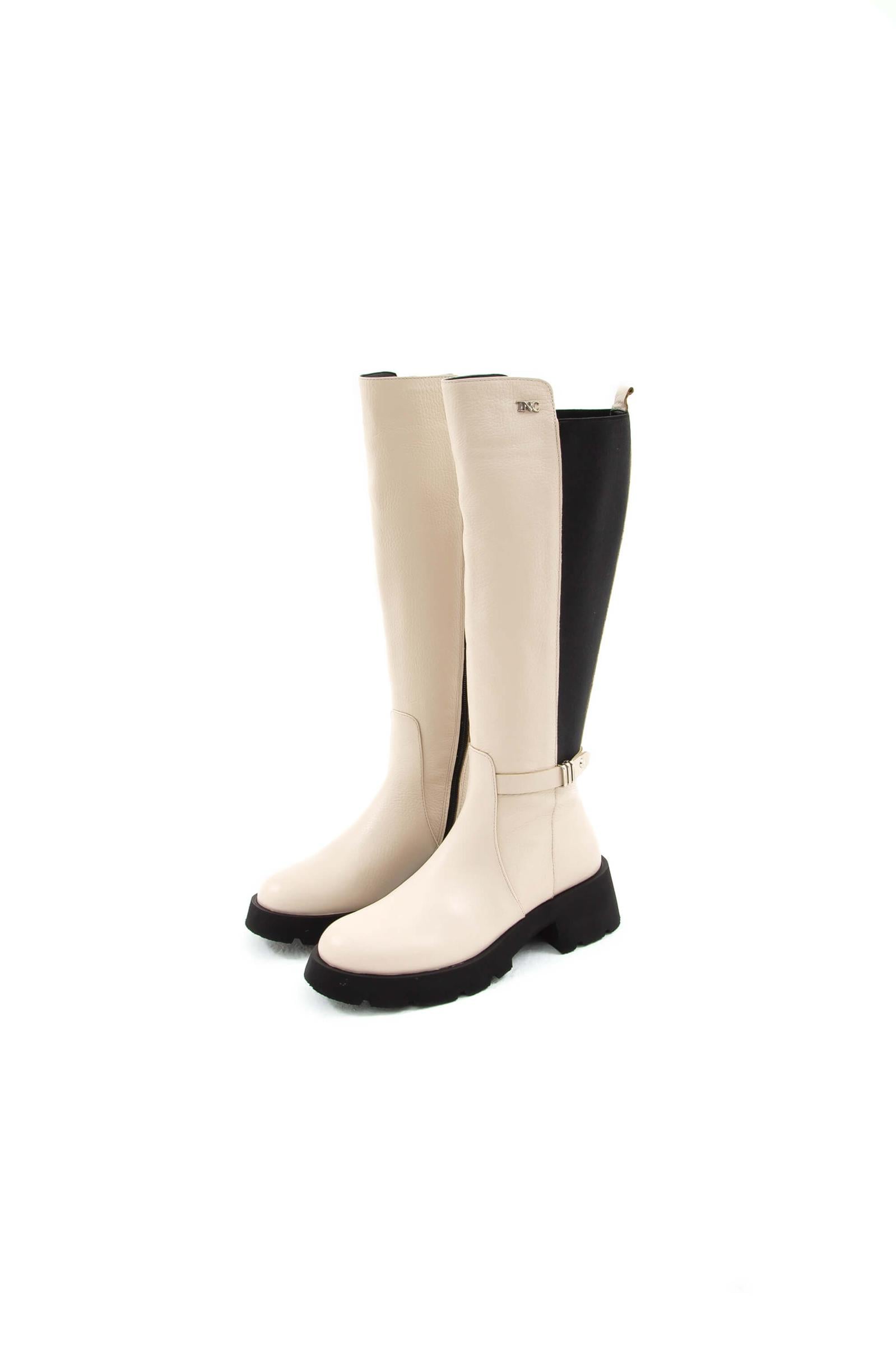  Tamer Tanca Kadın Hakiki Deri Bej Casual Çizme