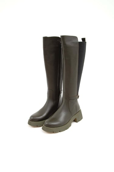  Tamer Tanca Kadın Hakiki Deri Yeşil Casual Çizme