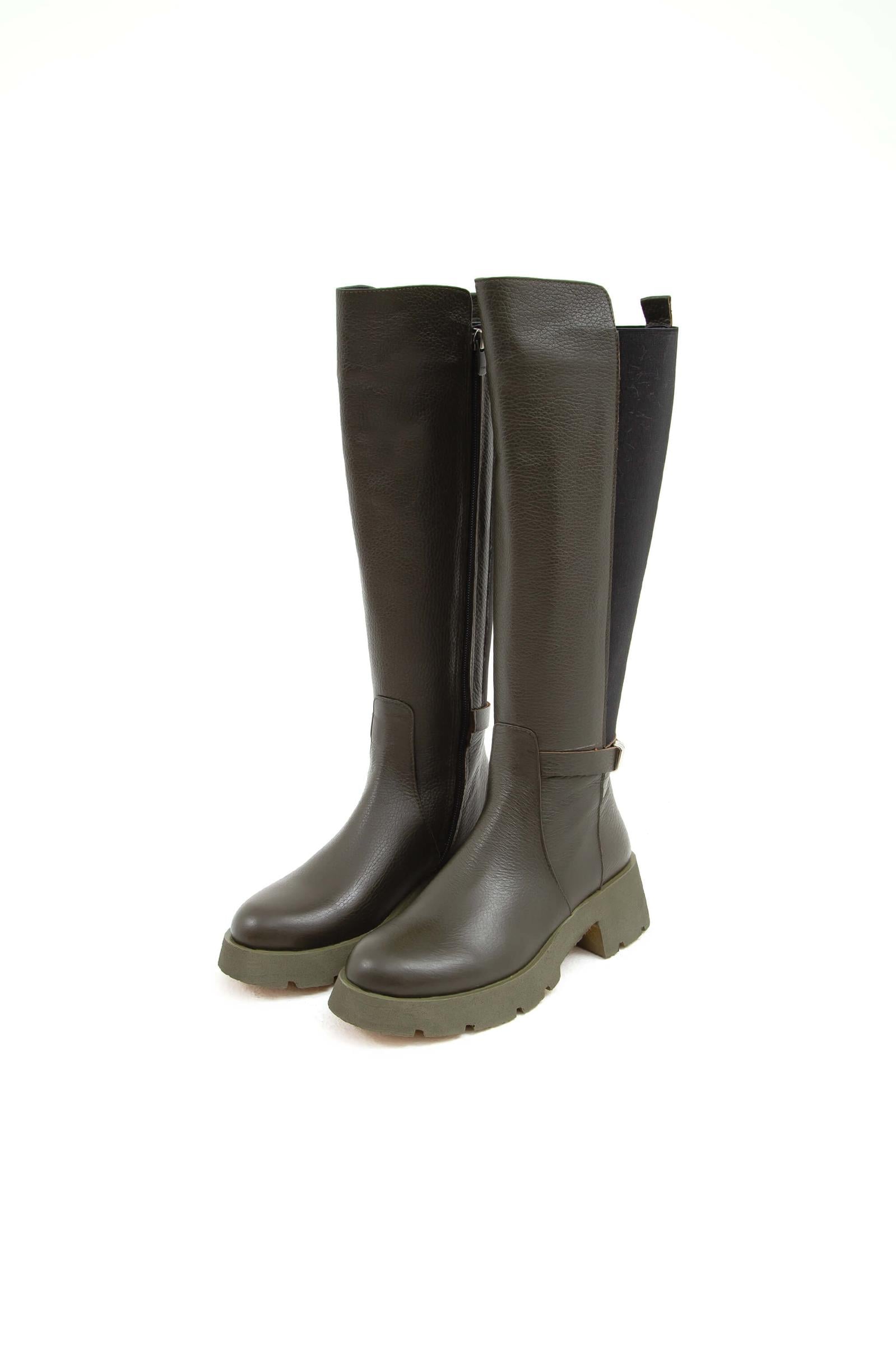  Tamer Tanca Kadın Hakiki Deri Yeşil Casual Çizme