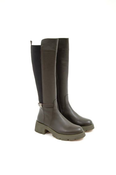  Tamer Tanca Kadın Hakiki Deri Yeşil Casual Çizme