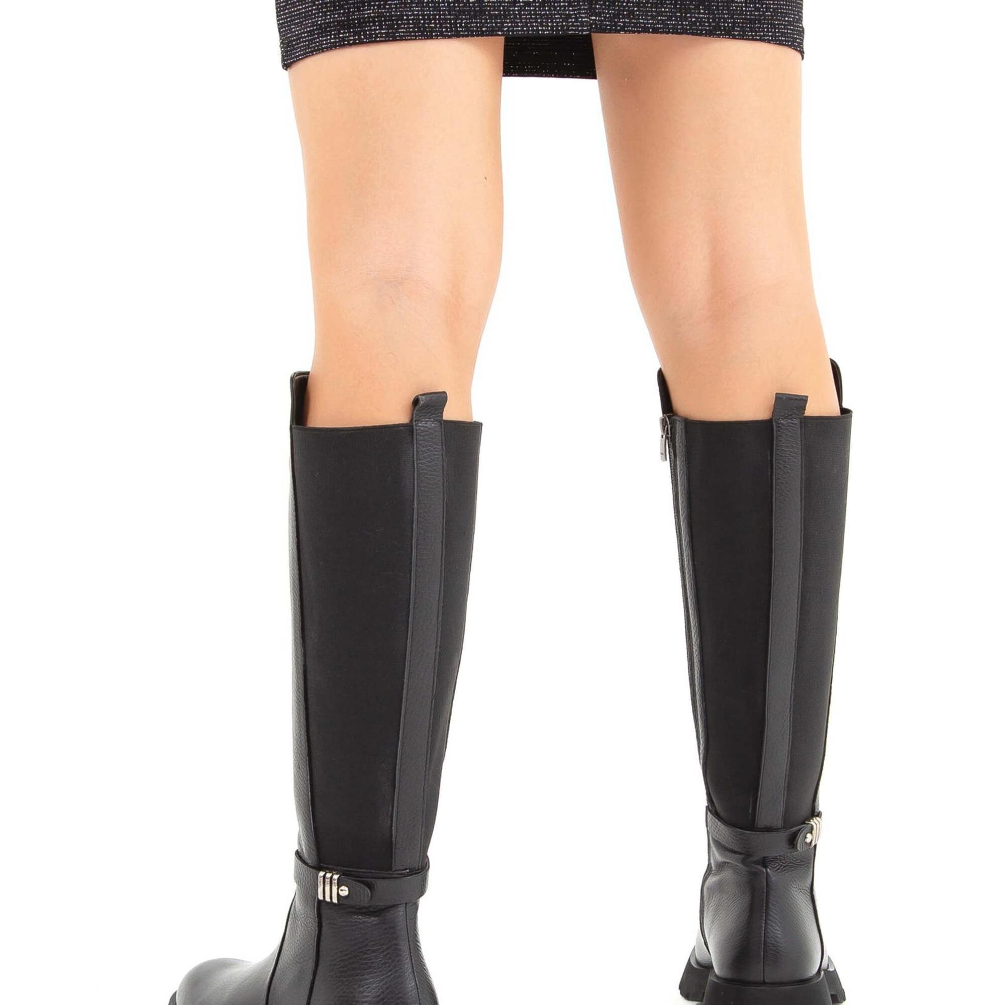 Tamer Tanca Kadın Hakiki Deri Siyah Floter Casual Çizme