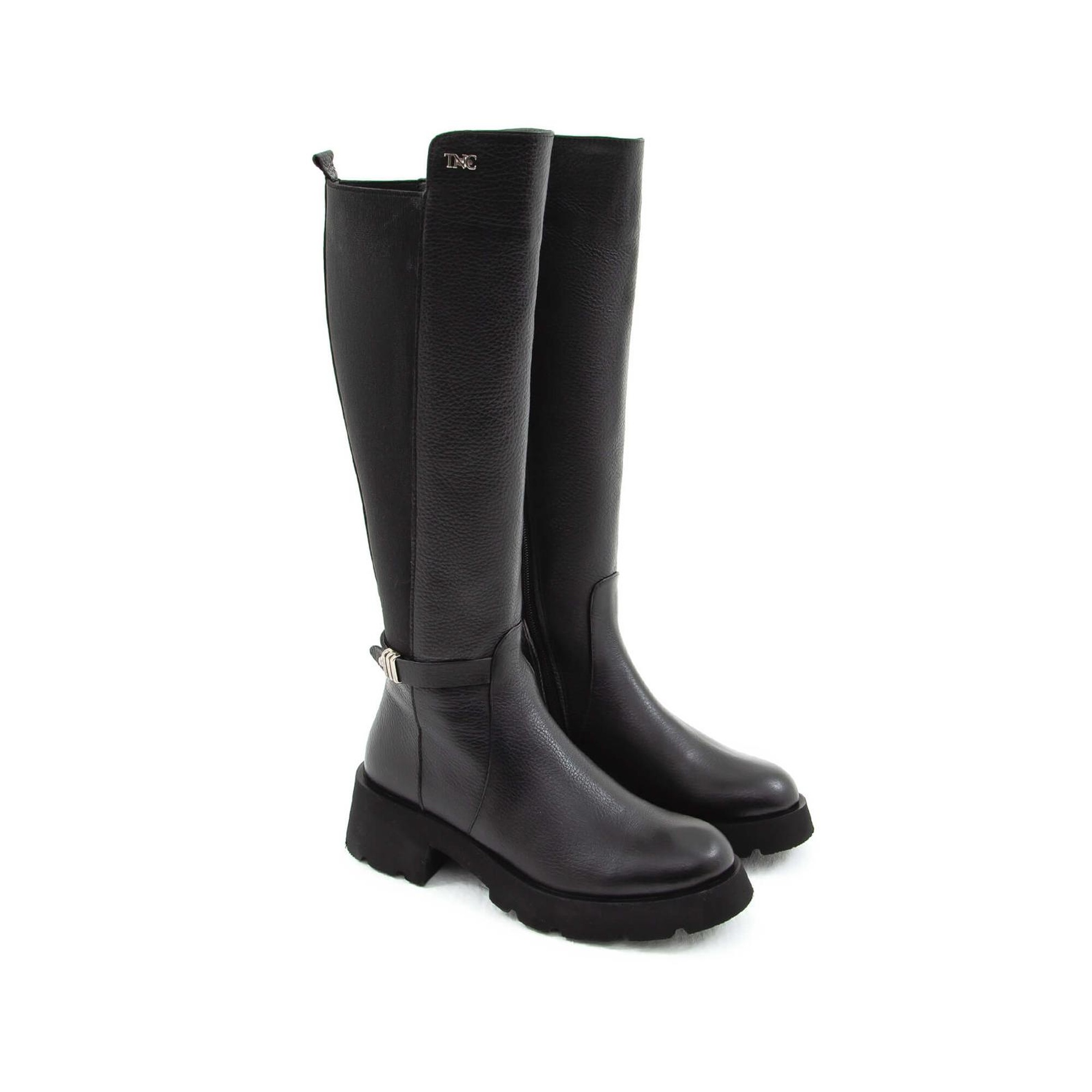 Tamer Tanca Kadın Hakiki Deri Siyah Floter Casual Çizme