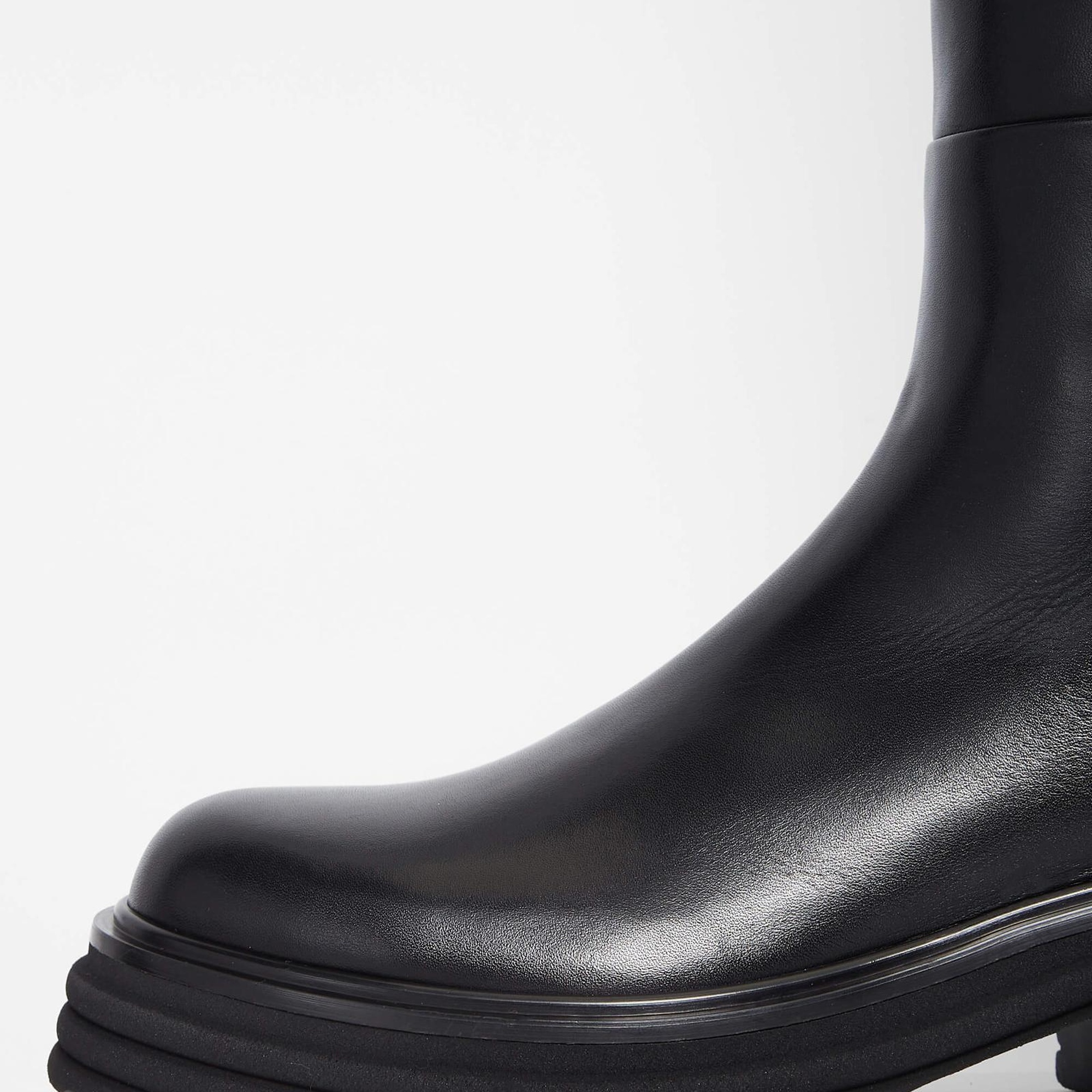 Tamer Tanca Kadın Hakiki Deri Siyah Deri Casual Çizme