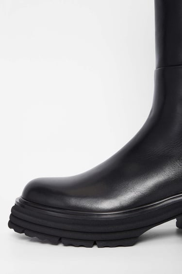  Tamer Tanca Kadın Hakiki Deri Siyah Deri Casual Çizme