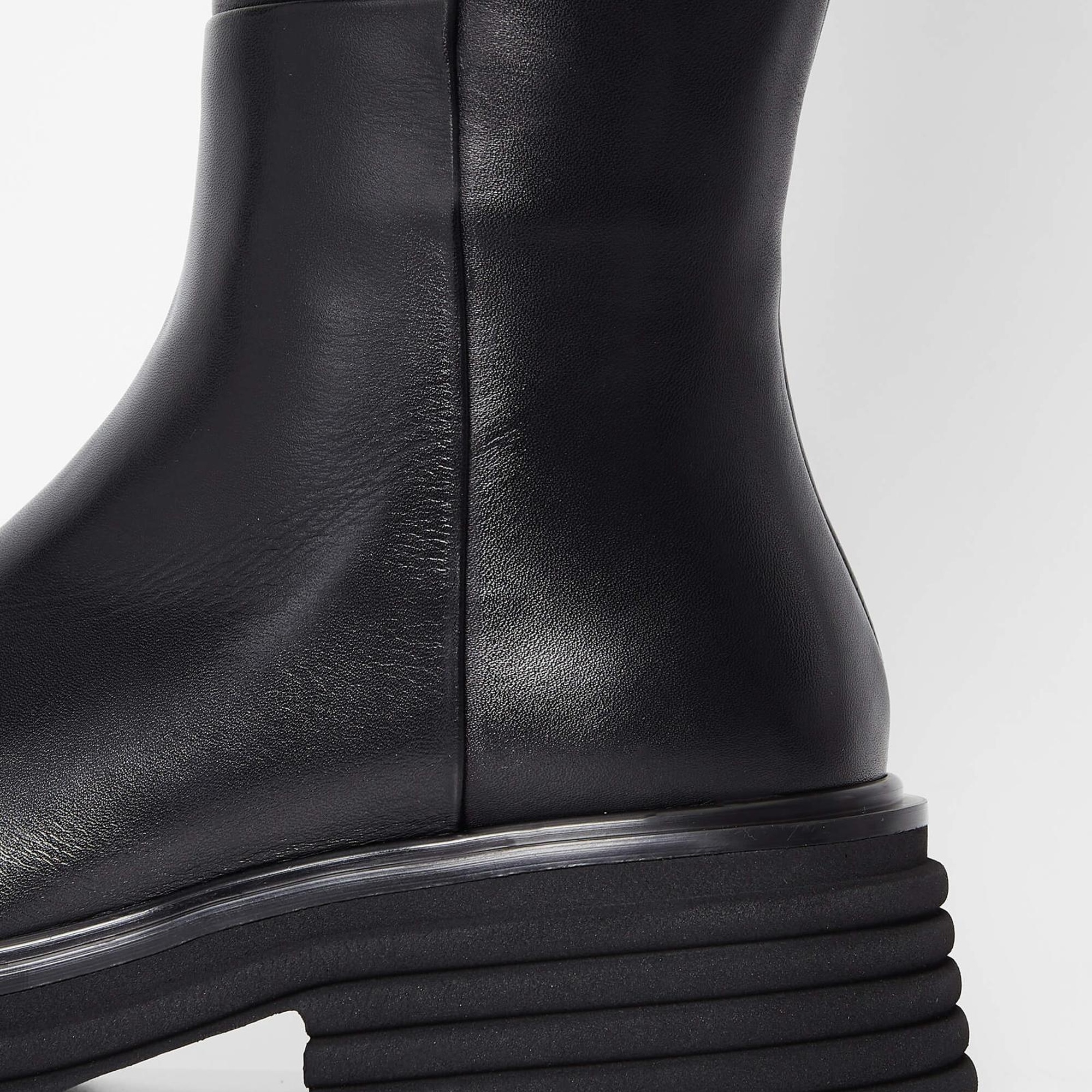 Tamer Tanca Kadın Hakiki Deri Siyah Deri Casual Çizme