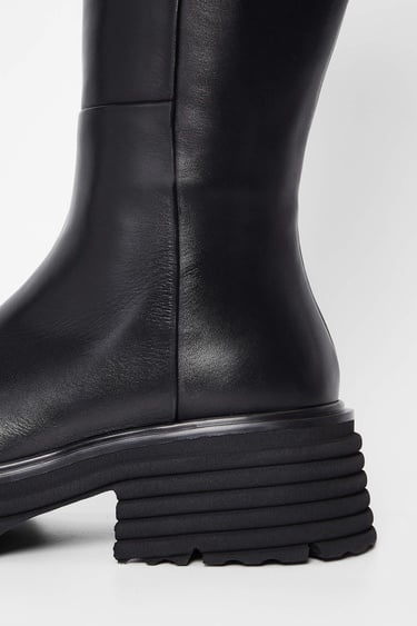  Tamer Tanca Kadın Hakiki Deri Siyah Deri Casual Çizme