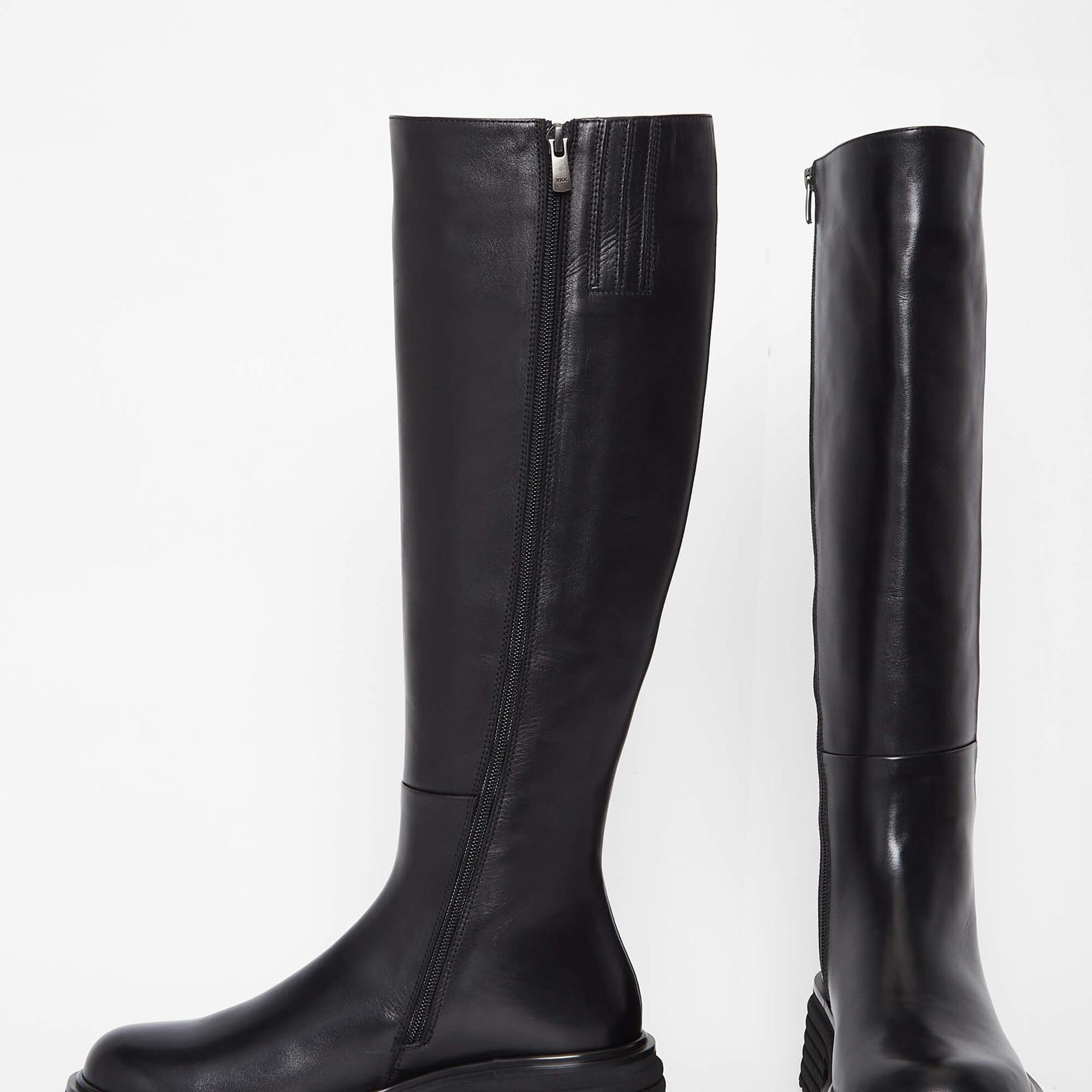 Tamer Tanca Kadın Hakiki Deri Siyah Deri Casual Çizme