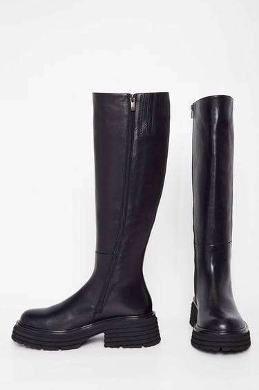  Tamer Tanca Kadın Hakiki Deri Siyah Deri Casual Çizme