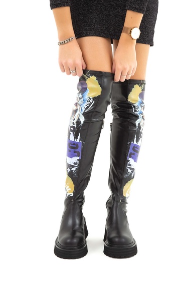  Tamer Tanca Kadın Hakiki Deri Siyah Casual Çizme