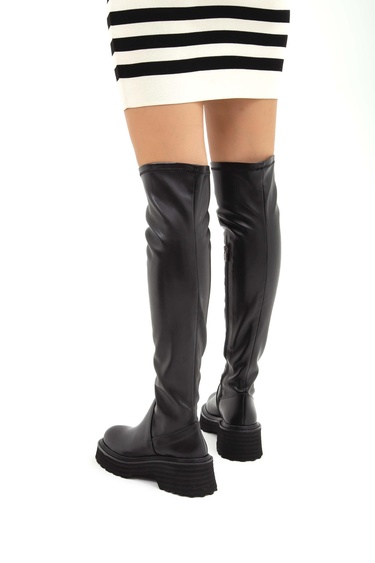  Tamer Tanca Kadın Hakiki Deri Siyah Casual Çizme