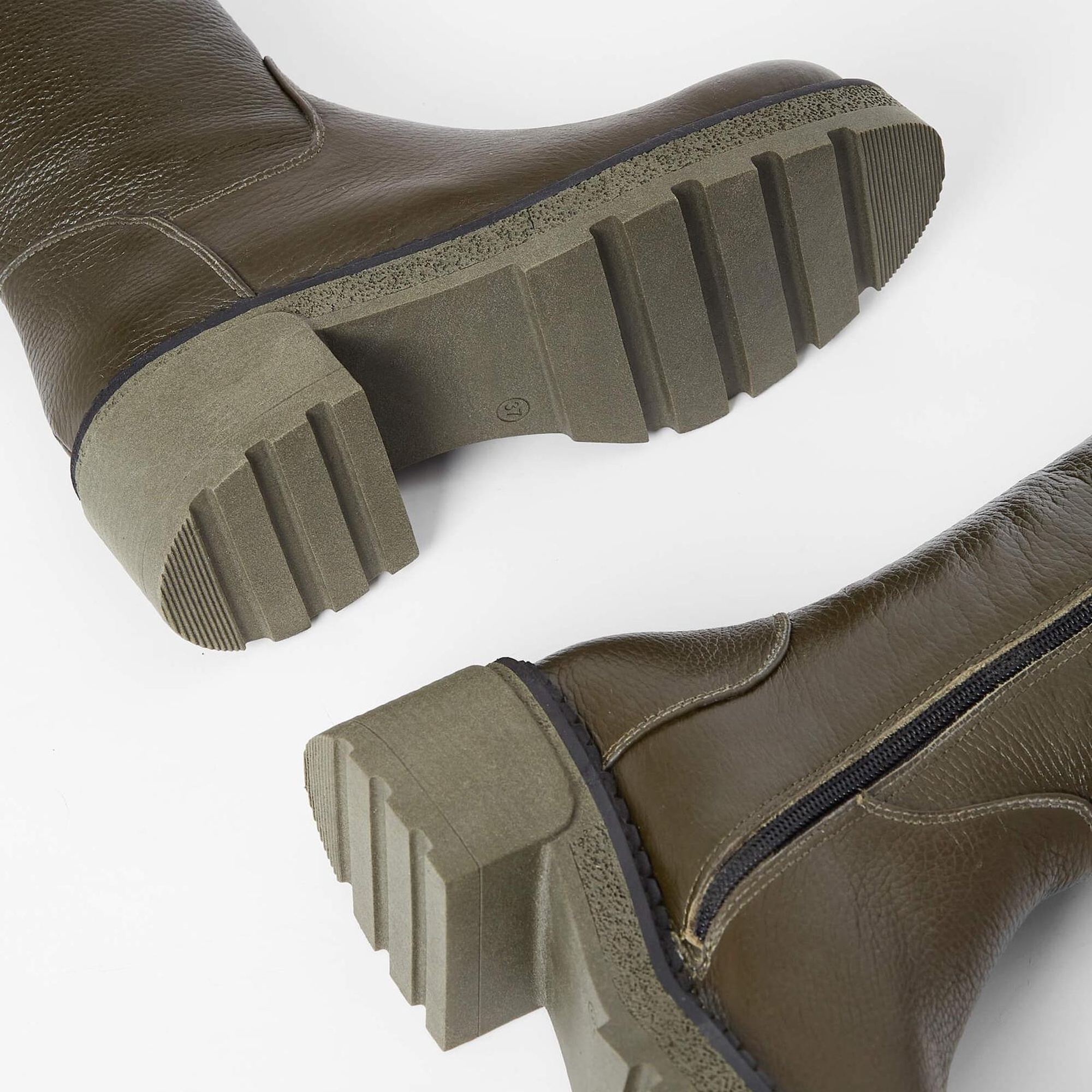 Tamer Tanca Kadın Hakiki Deri Haki Casual Çizme