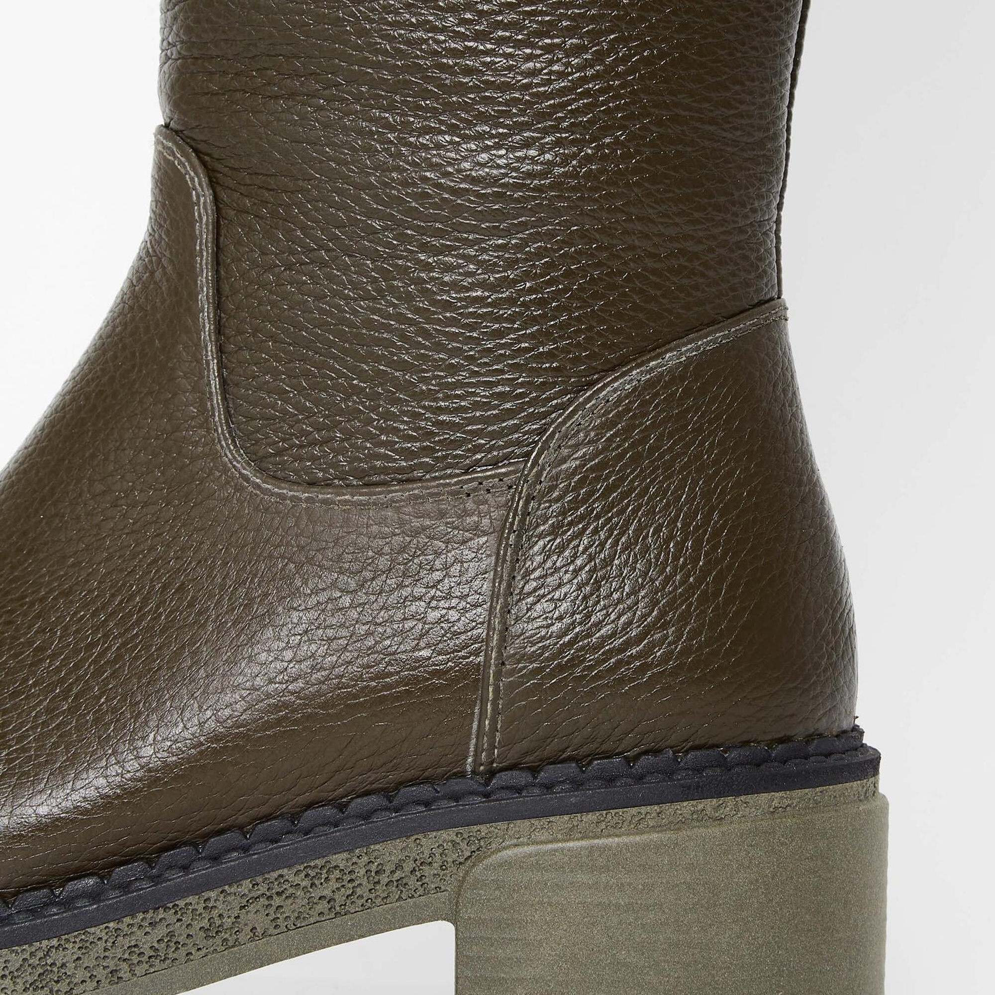 Tamer Tanca Kadın Hakiki Deri Haki Casual Çizme