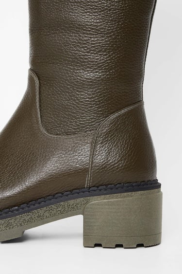  Tamer Tanca Kadın Hakiki Deri Haki Casual Çizme