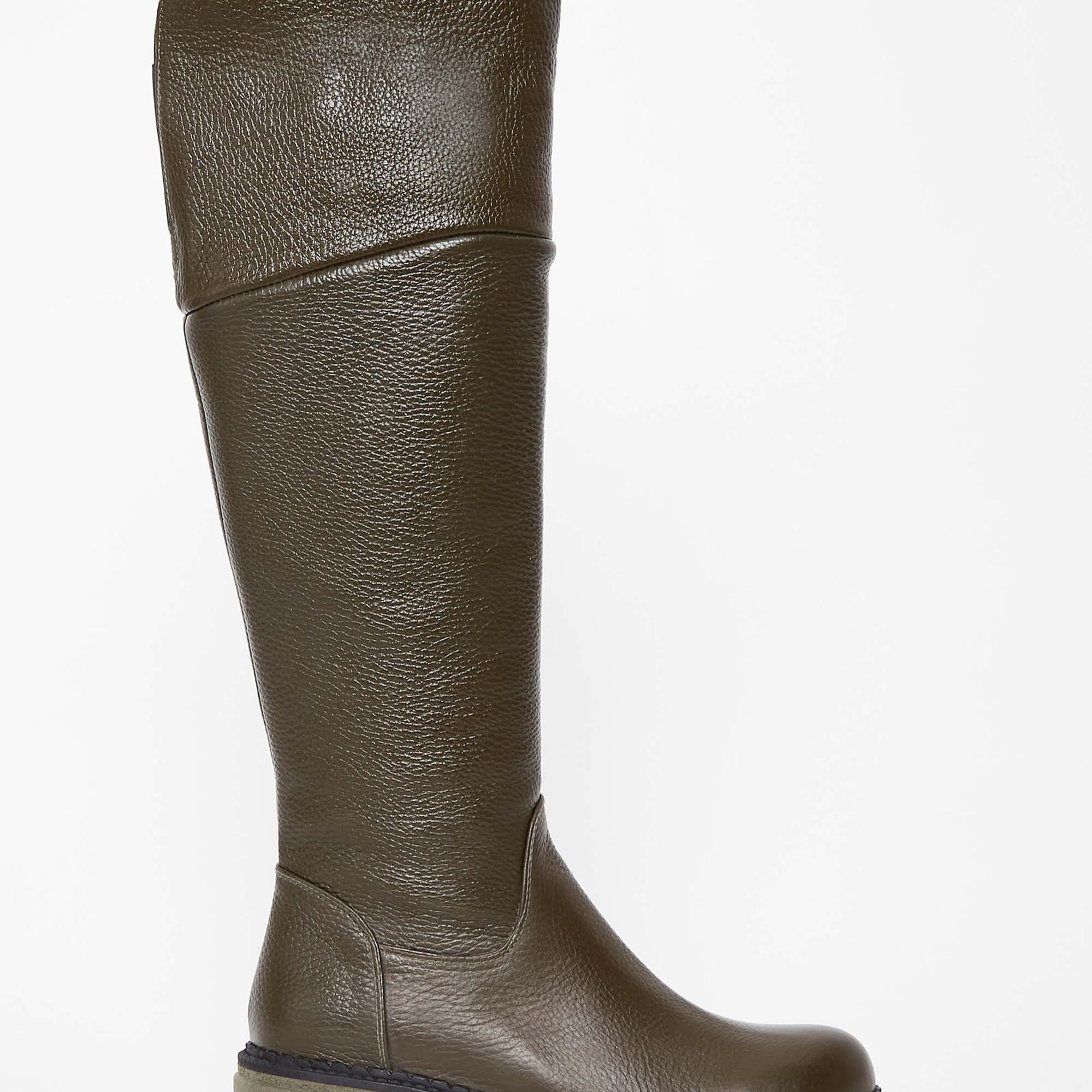 Tamer Tanca Kadın Hakiki Deri Haki Casual Çizme