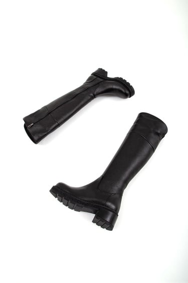  Tamer Tanca Kadın Hakiki Deri Siyah Floter Casual Çizme