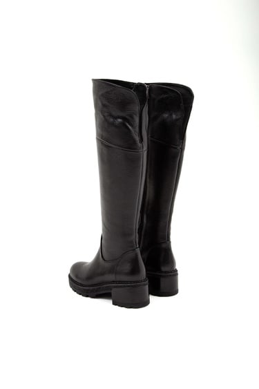  Tamer Tanca Kadın Hakiki Deri Siyah Floter Casual Çizme