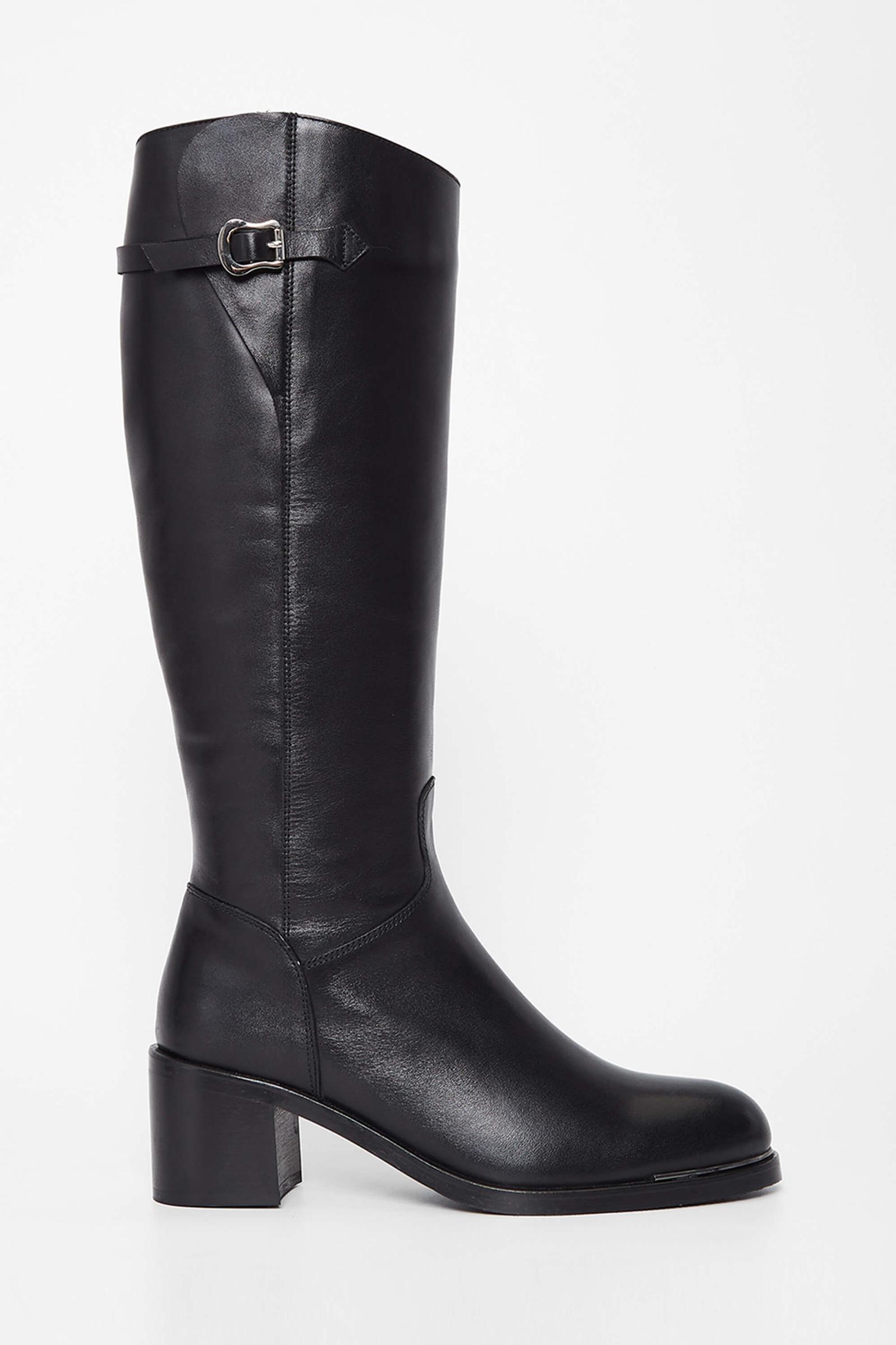  Tamer Tanca Kadın Hakiki Deri Siyah Deri Casual Çizme