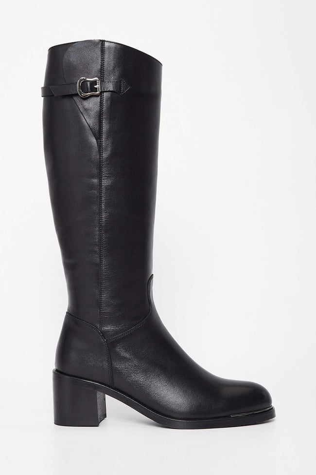  Tamer Tanca Kadın Hakiki Deri Siyah Deri Casual Çizme