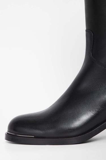  Tamer Tanca Kadın Hakiki Deri Siyah Deri Casual Çizme