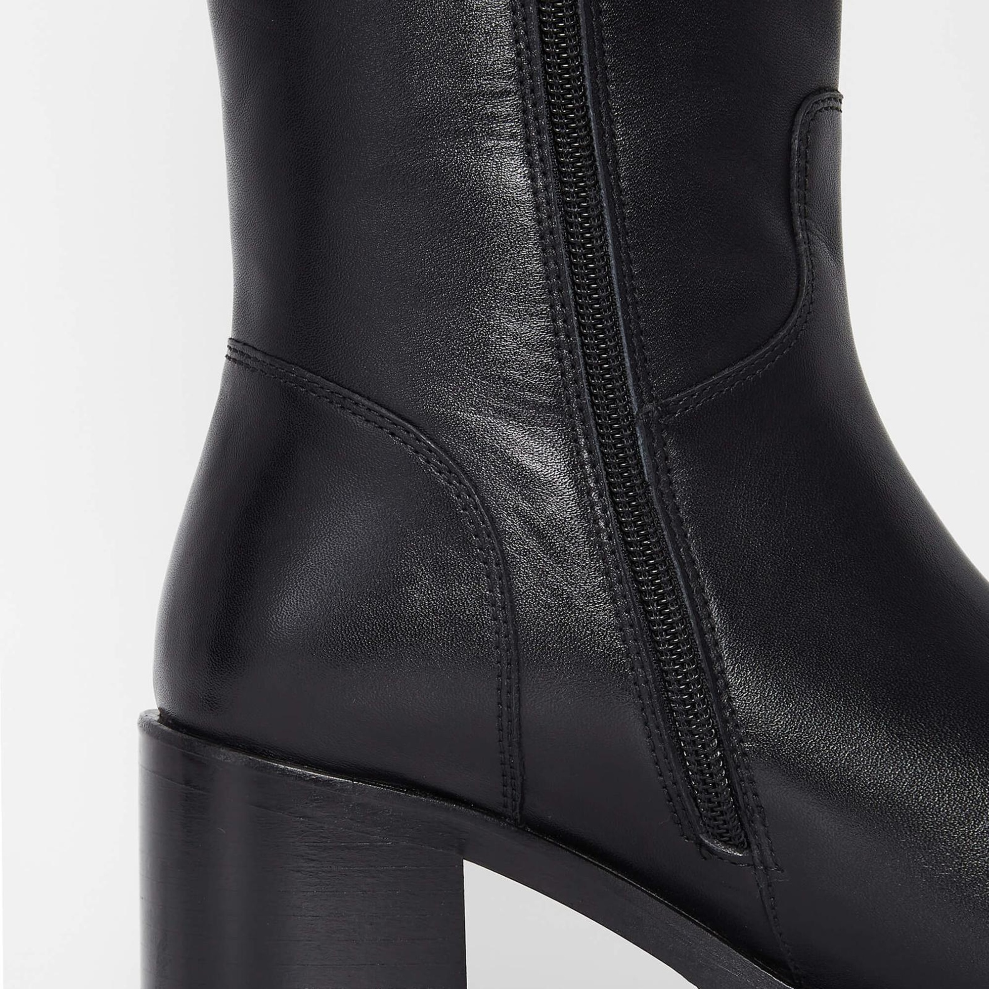 Tamer Tanca Kadın Hakiki Deri Siyah Deri Casual Çizme