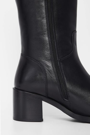  Tamer Tanca Kadın Hakiki Deri Siyah Deri Casual Çizme