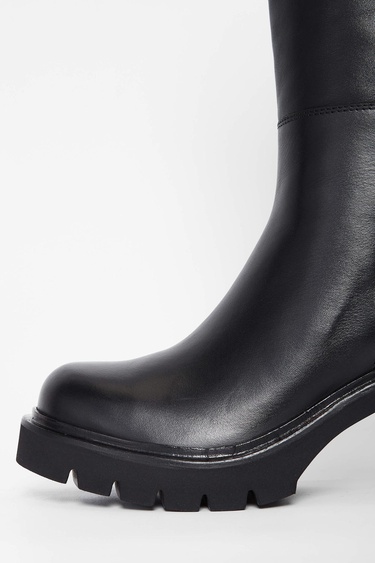  Tamer Tanca Kadın Hakiki Deri Siyah Deri Casual Çizme