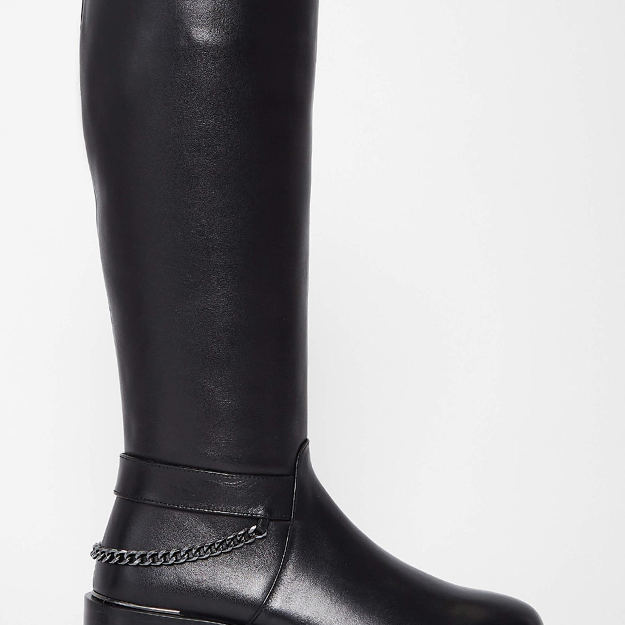 Tamer Tanca Kadın Hakiki Deri Siyah Deri Casual Çizme