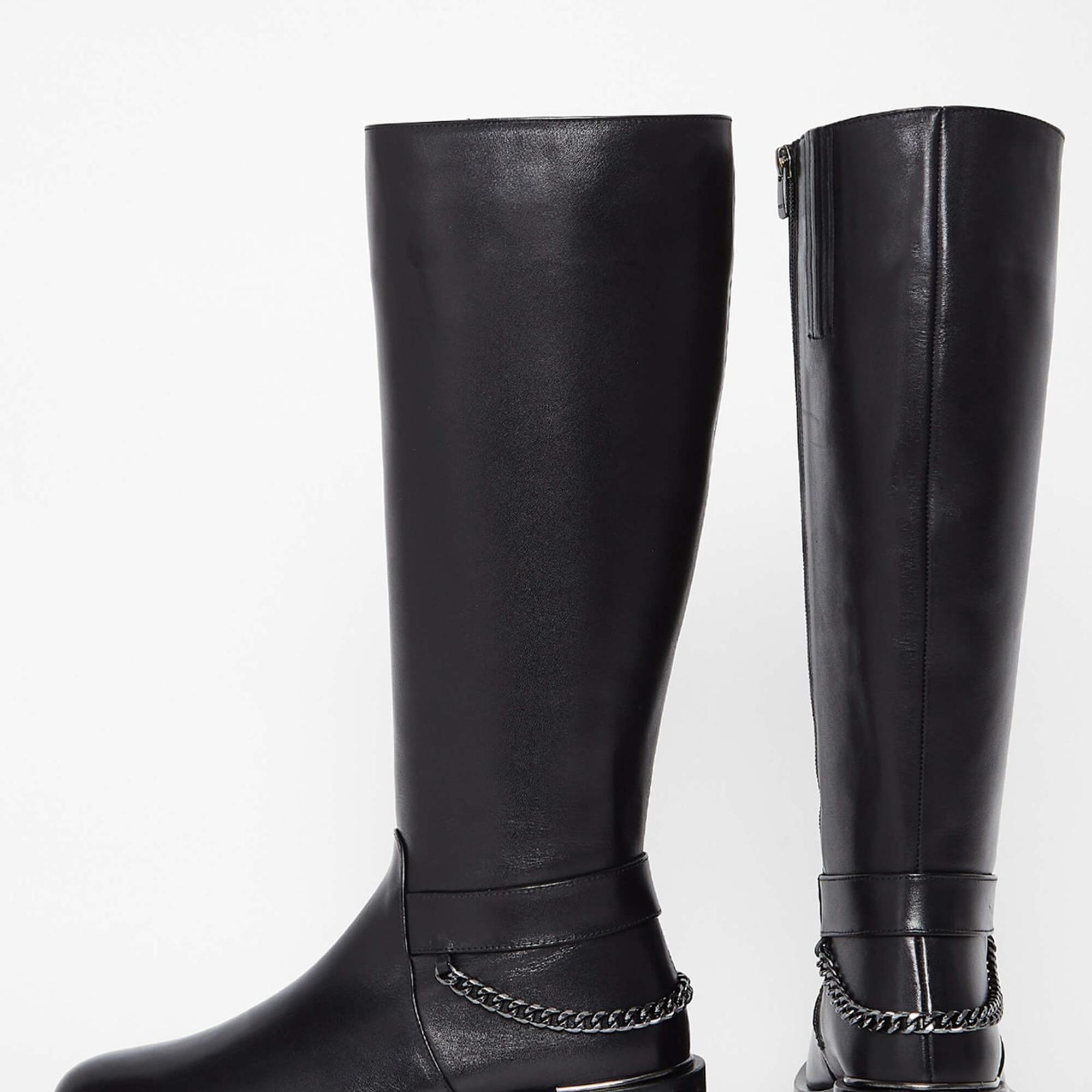 Tamer Tanca Kadın Hakiki Deri Siyah Deri Casual Çizme