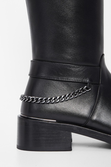  Tamer Tanca Kadın Hakiki Deri Siyah Deri Casual Çizme