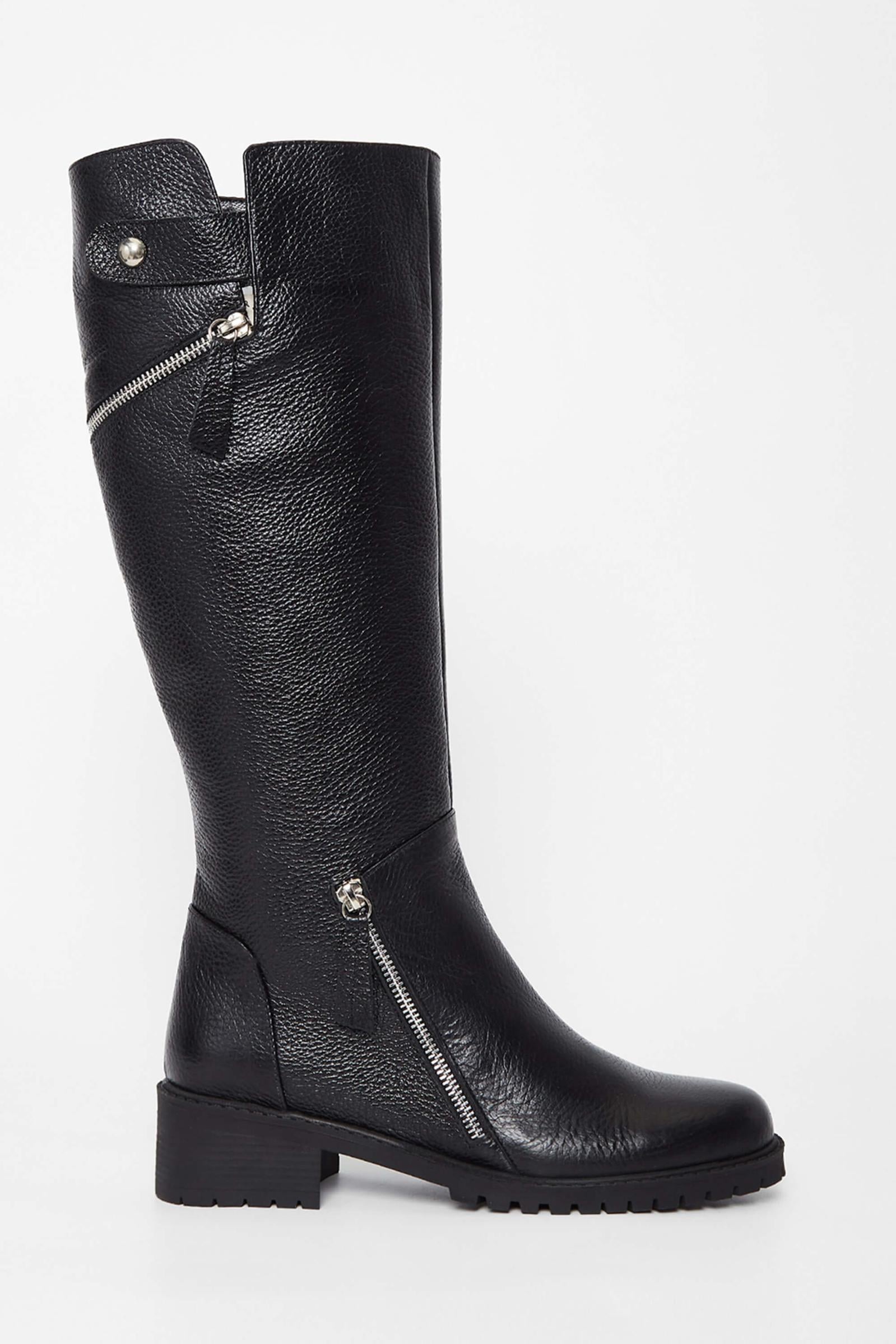  Tamer Tanca Kadın Hakiki Deri Siyah Casual Çizme