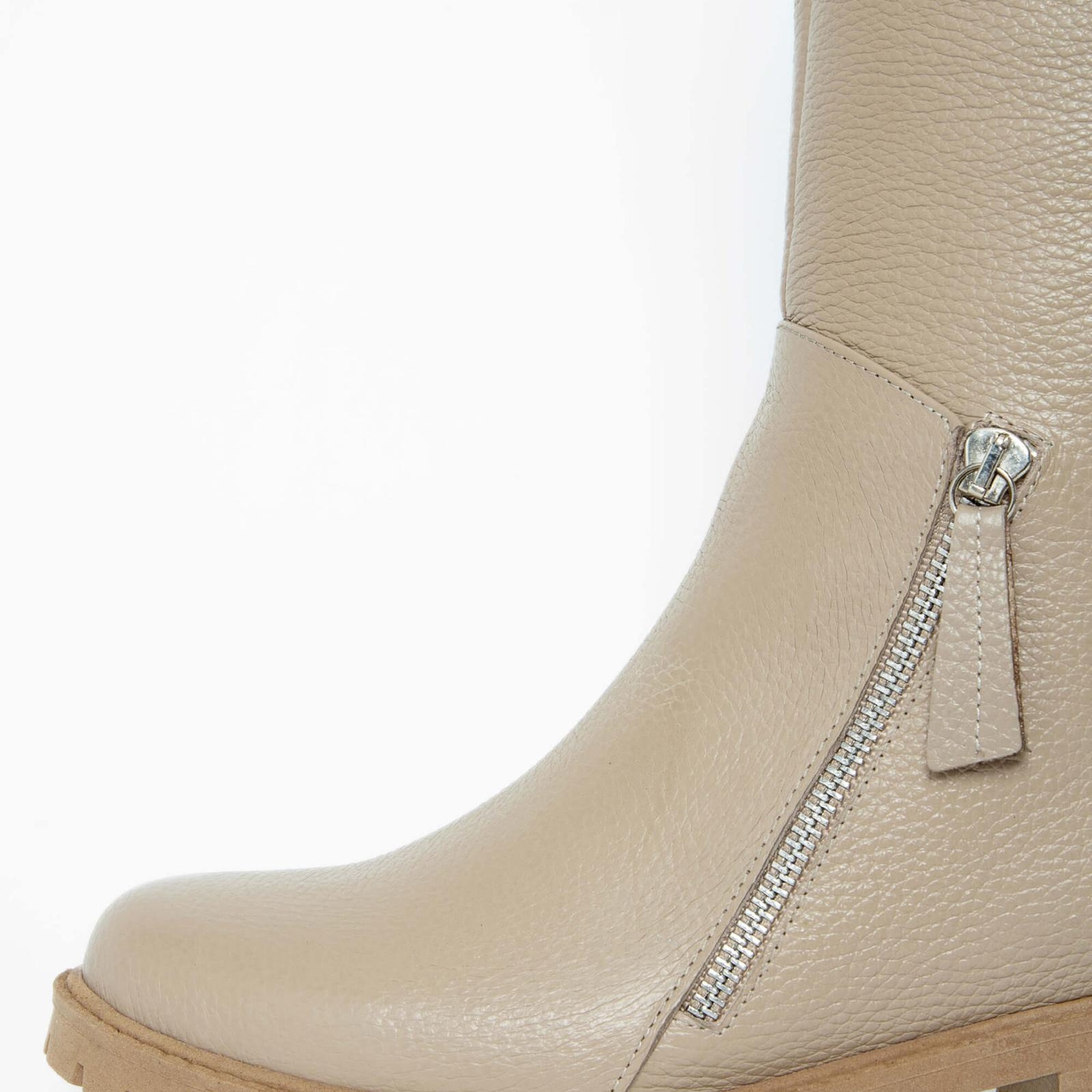 Tamer Tanca Kadın Hakiki Deri Bej Casual Çizme