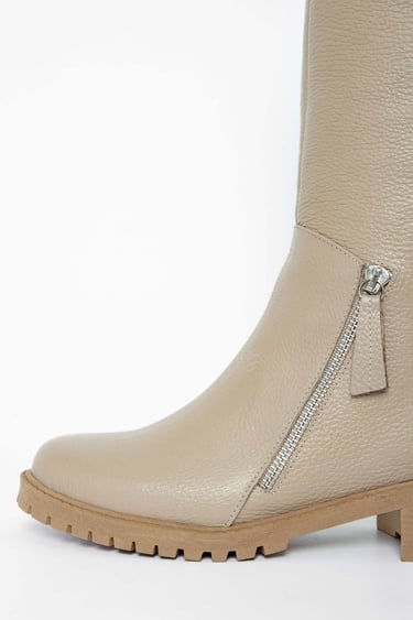  Tamer Tanca Kadın Hakiki Deri Bej Casual Çizme