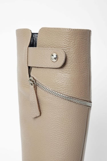  Tamer Tanca Kadın Hakiki Deri Bej Casual Çizme