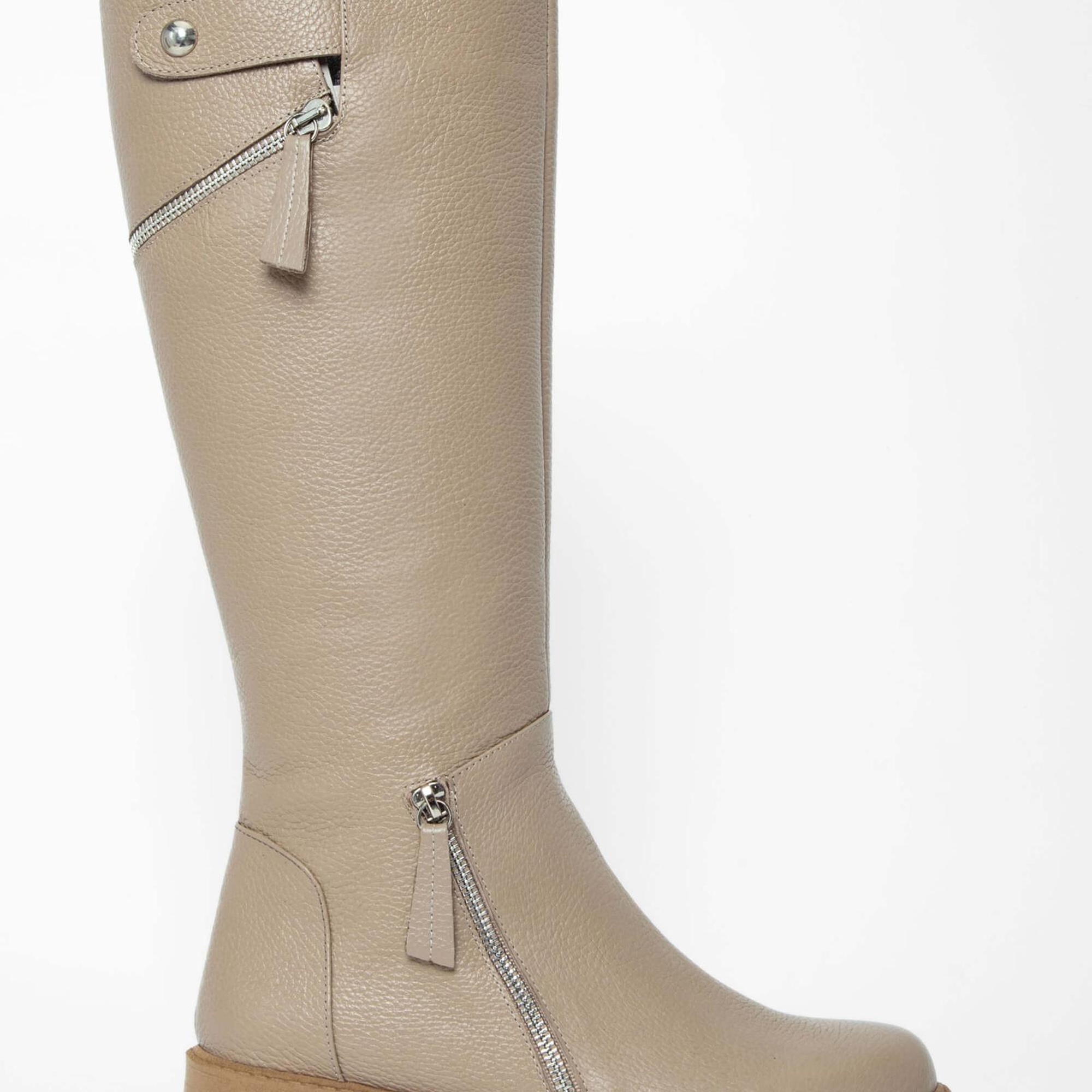 Tamer Tanca Kadın Hakiki Deri Bej Casual Çizme