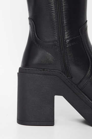 Tamer Tanca Kadın Hakiki Deri Siyah Deri Casual Çizme