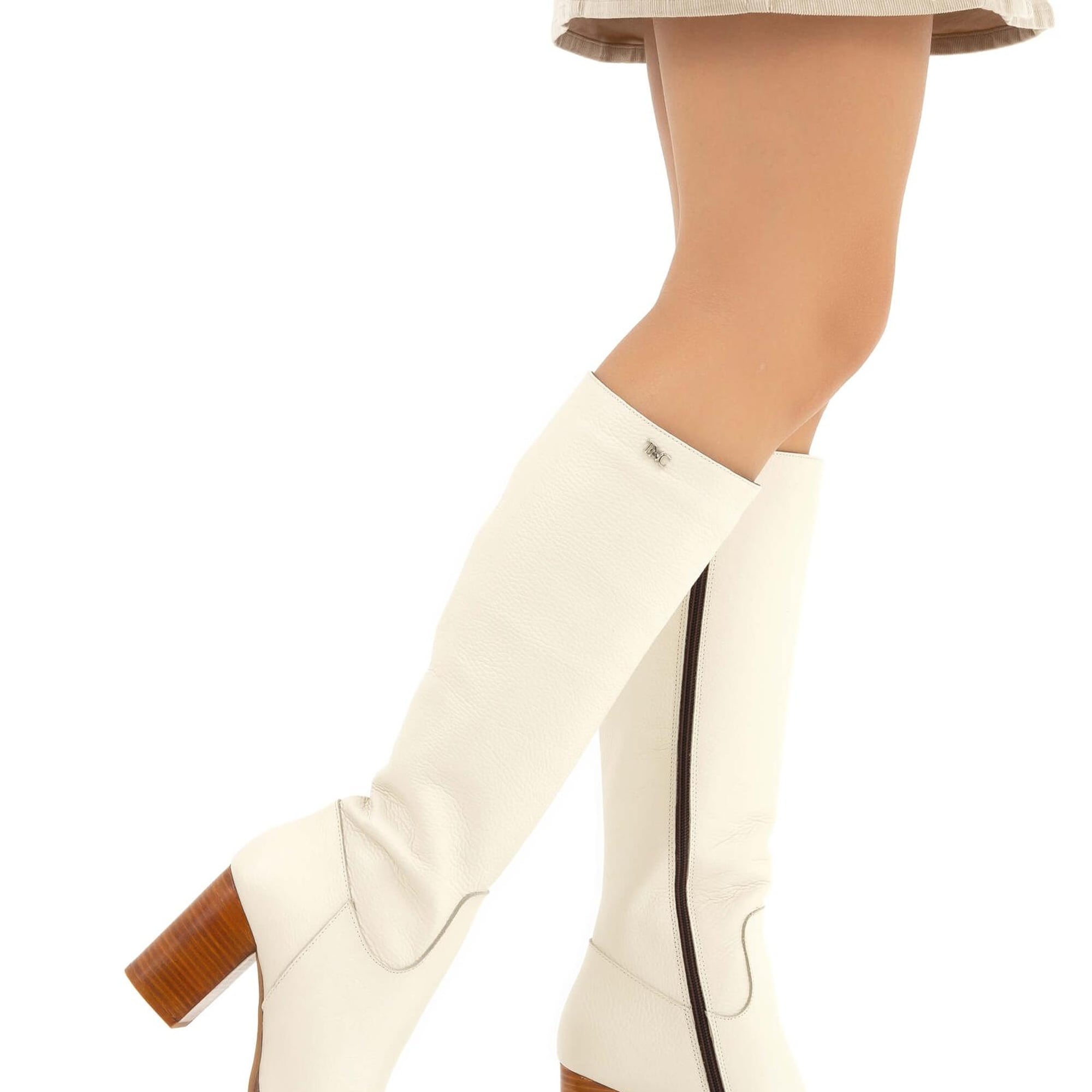 Tamer Tanca Kadın Hakiki Deri Bej Floter Klasik Çizme