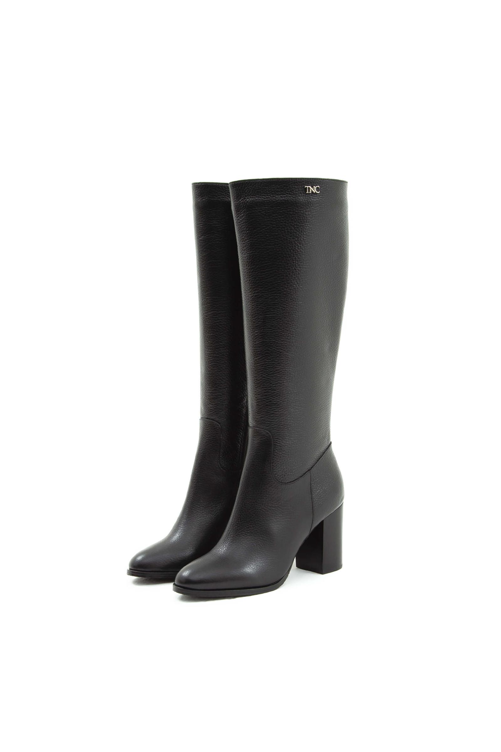  Tamer Tanca Kadın Hakiki Deri Siyah Floter Klasik Çizme