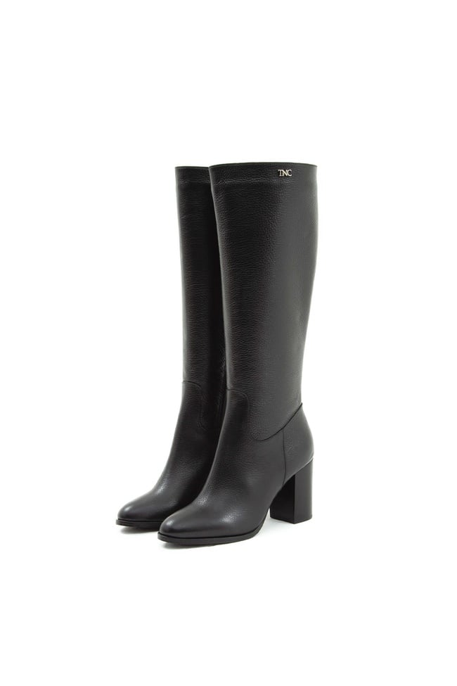  Tamer Tanca Kadın Hakiki Deri Siyah Floter Klasik Çizme