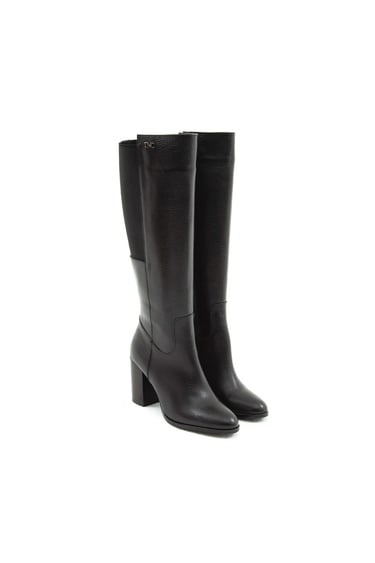  Tamer Tanca Kadın Hakiki Deri Siyah Klasik Çizme