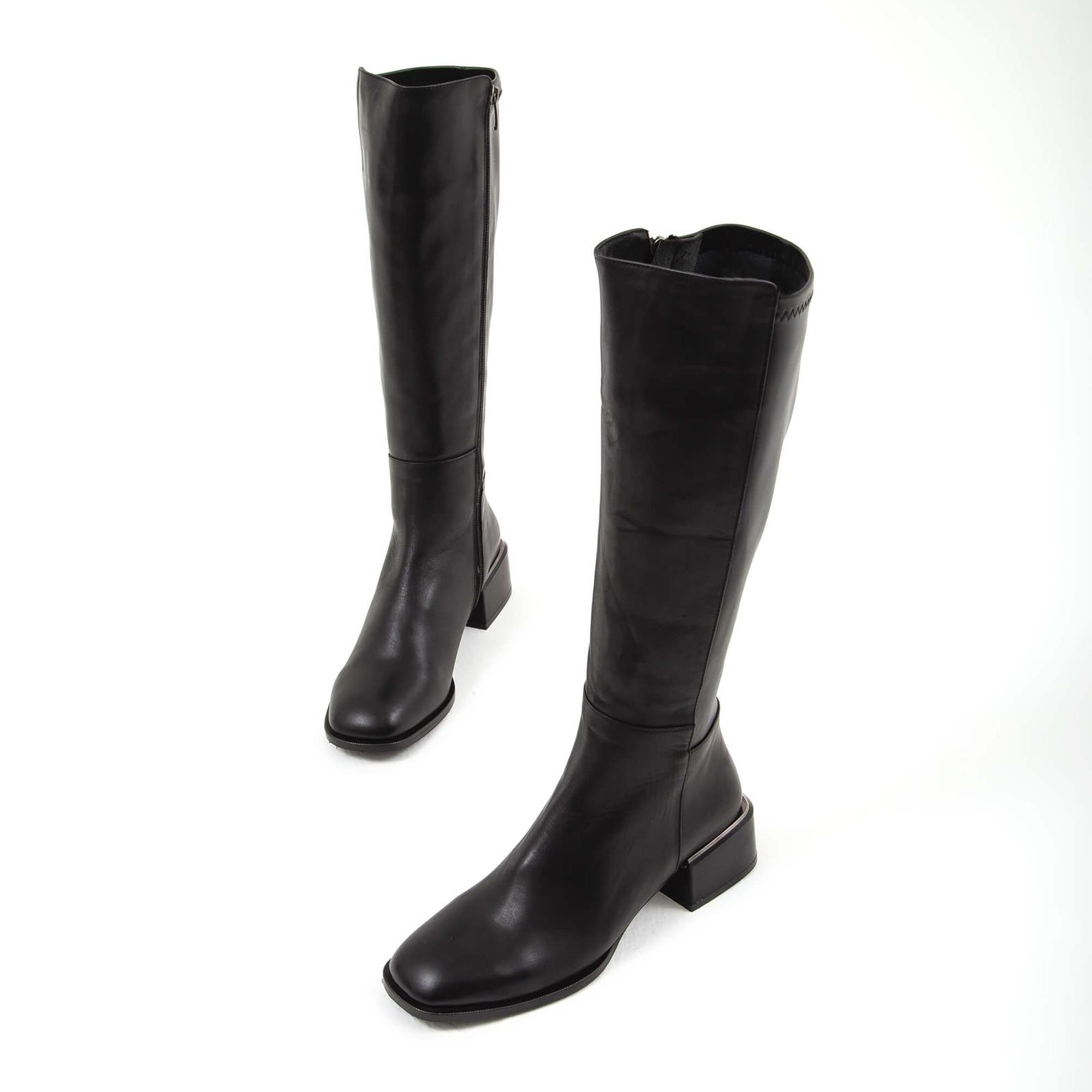 Tamer Tanca Kadın Hakiki Deri Siyah Casual Çizme