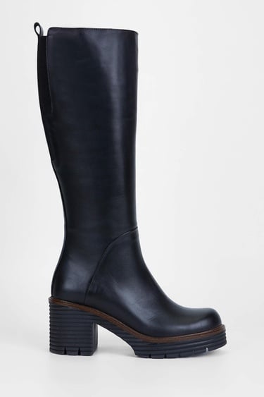  Tamer Tanca Kadın Hakiki Deri Siyah Casual Çizme