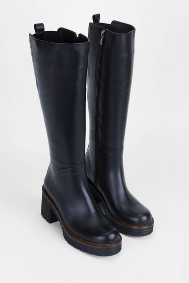  Tamer Tanca Kadın Hakiki Deri Siyah Casual Çizme
