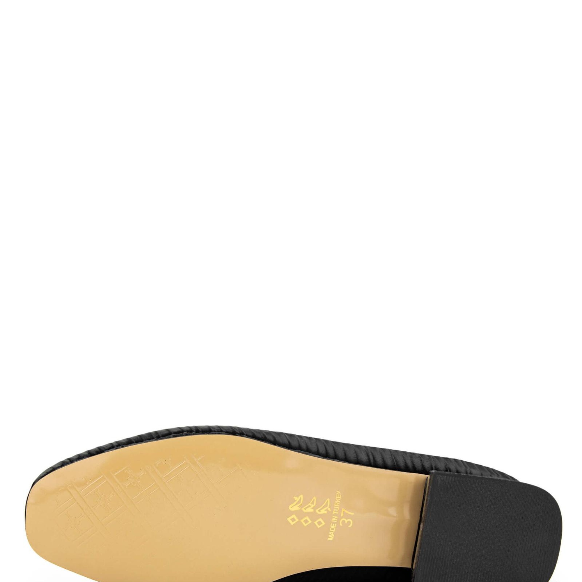 Tamer Tanca Kadın Hakiki Deri Siyah Babet Ayakkabı