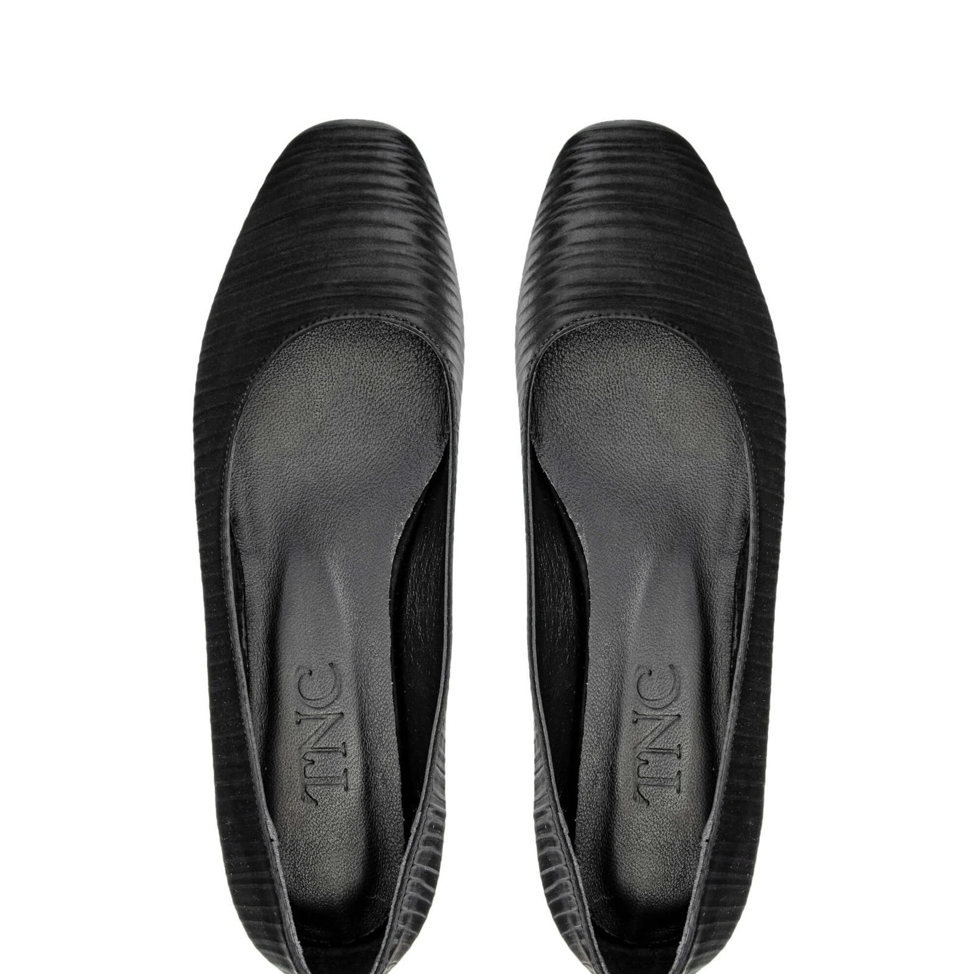 Tamer Tanca Kadın Hakiki Deri Siyah Babet Ayakkabı