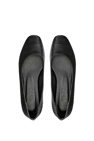  Tamer Tanca Kadın Hakiki Deri Siyah Babet Ayakkabı