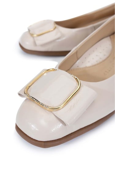  Tamer Tanca Kadın Hakiki Deri Bej Babet Ayakkabı