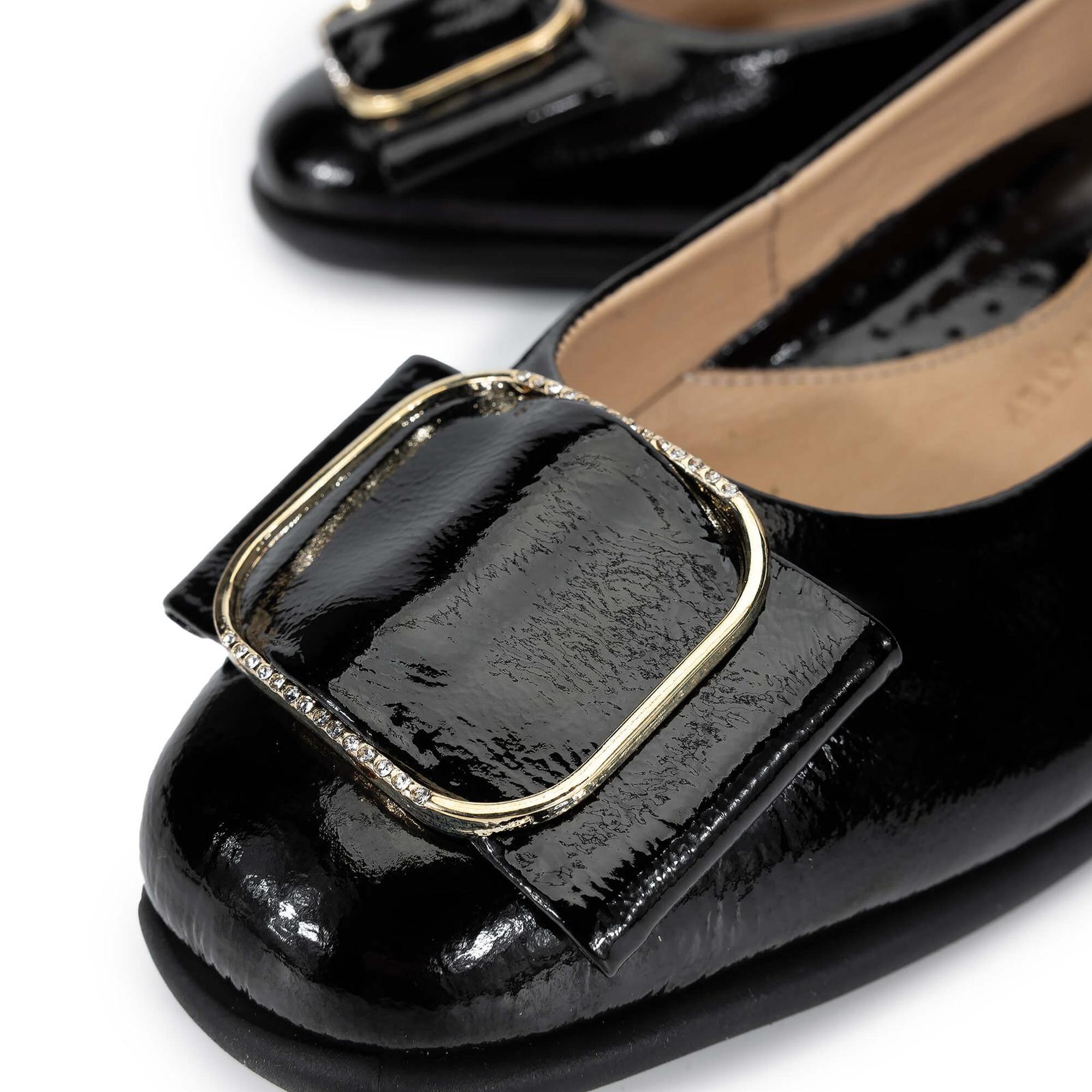 Tamer Tanca Kadın Hakiki Deri Siyah Rugan Babet Ayakkabı