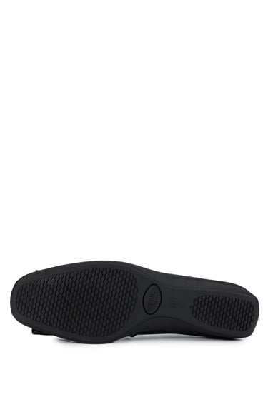  Tamer Tanca Kadın Hakiki Deri Siyah Rugan Babet Ayakkabı