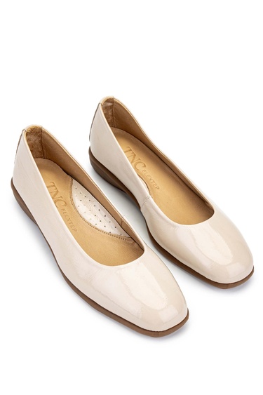  Tamer Tanca Kadın Hakiki Deri Bej Babet Ayakkabı